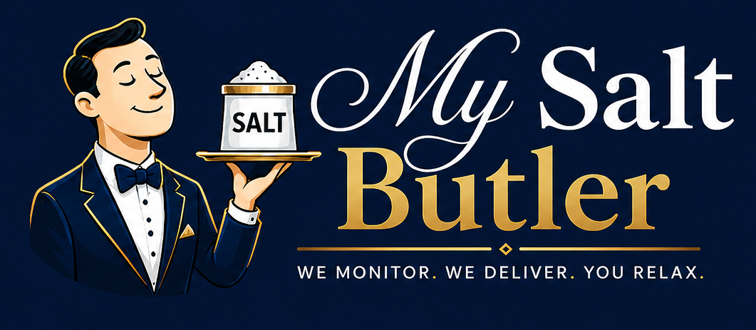 Salt Butler — a butler holding a silver salt cellar